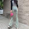 Horseshoe Slim Jeans for Women In Spring and Autumn Slim Floor Mopping High Waist Wind Straight-tight Trousers