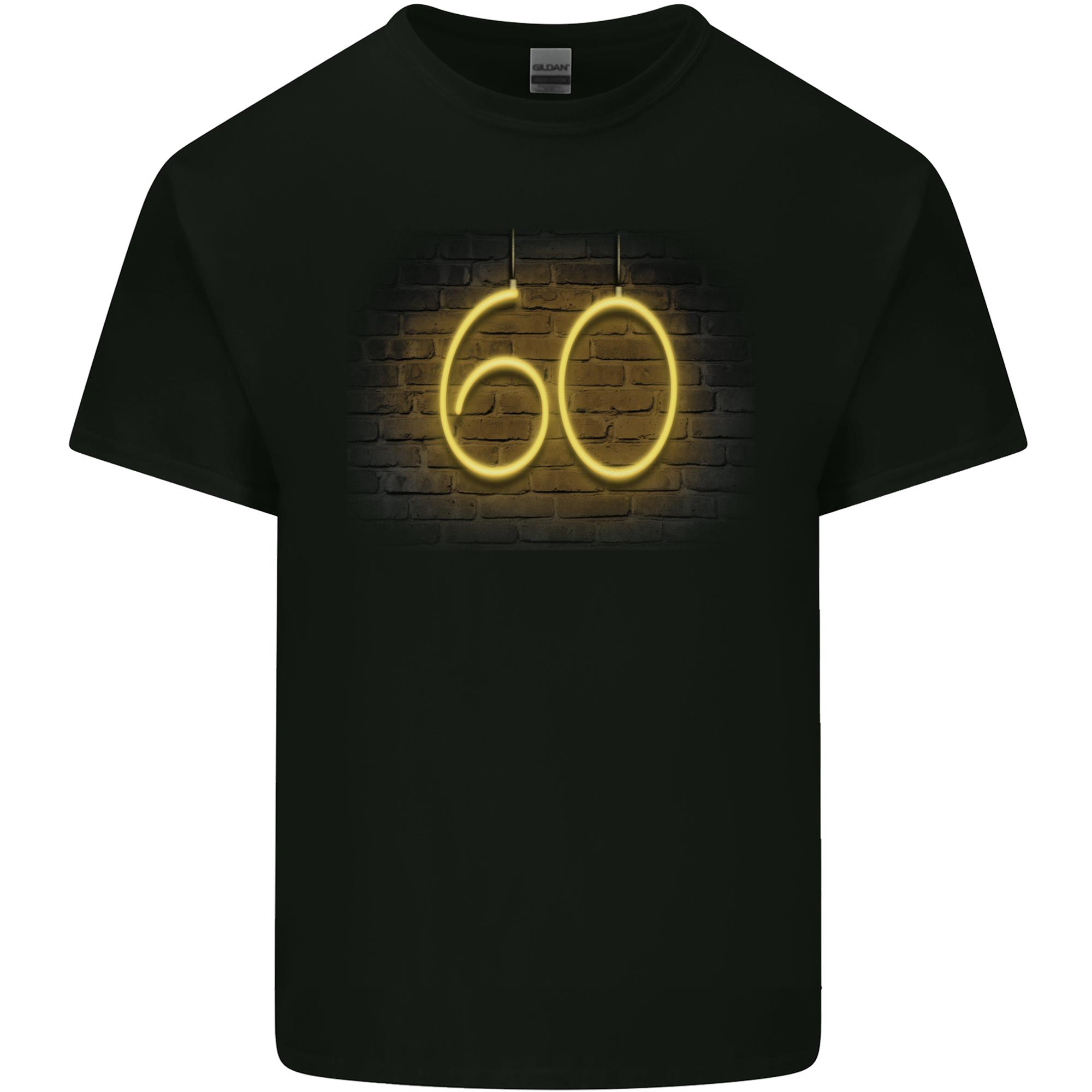 60th Birthday Neon Lights 60 Year Old Unisexs Light Cotton TShirt S