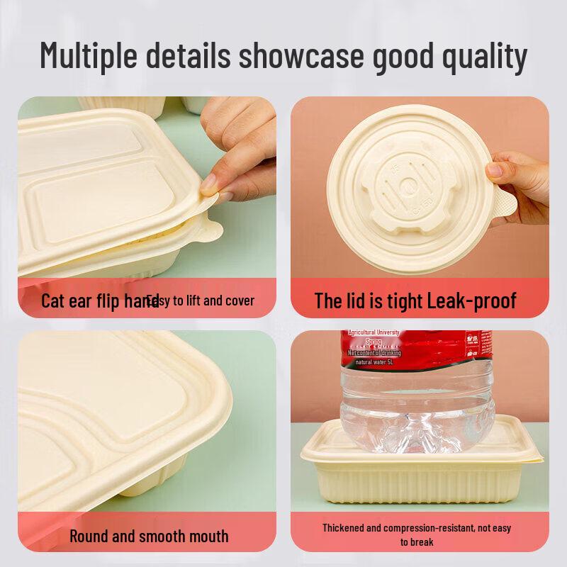 Eco-Friendly Biodegradable Corn Starch Disposable Meal Boxes