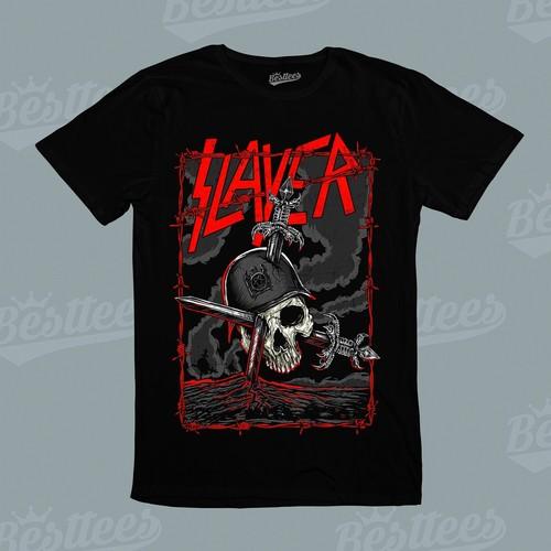 Slayer Trash Metal Band American Rock Music Heavy Glam Hard Shock Rock T-shirt S разноцветный