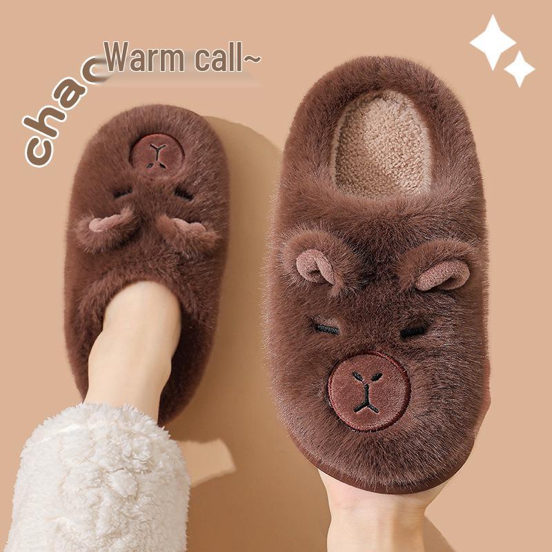 Capybara Cotton Slippers – New Winter 2025 Plush Home Slippers for Men & Women, Cute & Warm for Autumn and Winter.