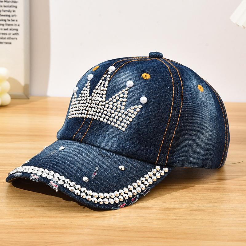 1pc Diamond-Encrusted Baseball Cap,Y2K Style Star Pattern,Casual Design,Adjustable Back Buckle,Daily Personalized Fashion Items