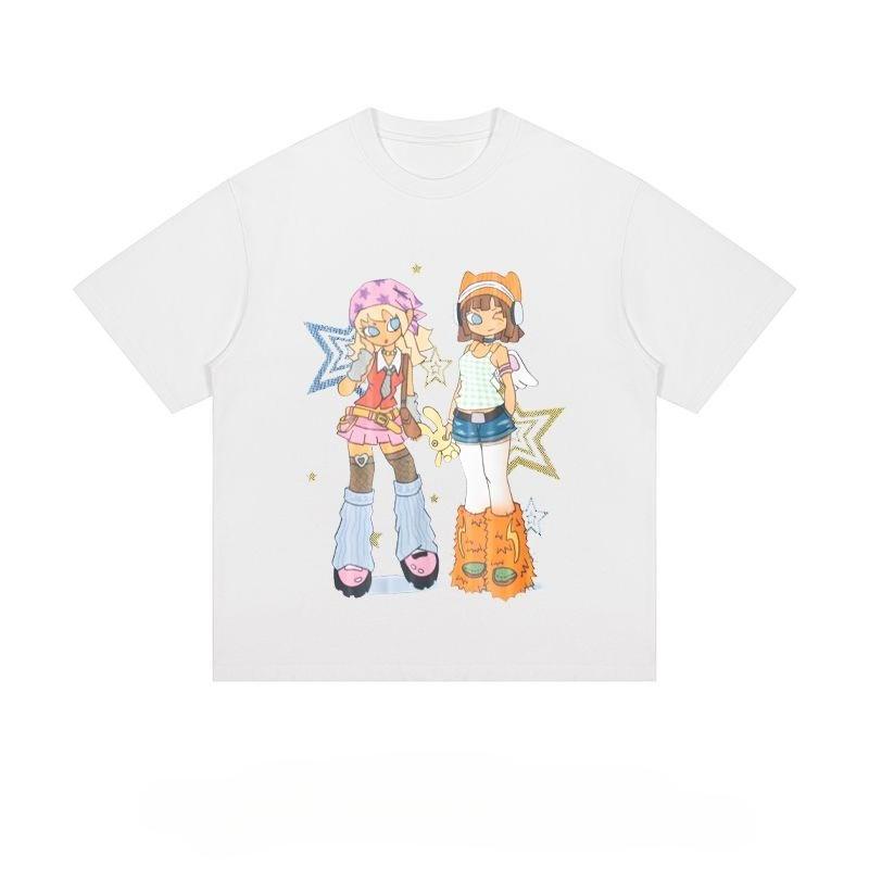 Japanese Harajuku Y2k Women's Cropped Grunge Clothing 2000s Tops Emo T Shirt for Women Goth Graphic Tees Female Clothing