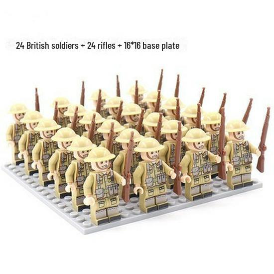 Eighth Route Army Minifigure Set: 24 Educational Assembly Building Blocks