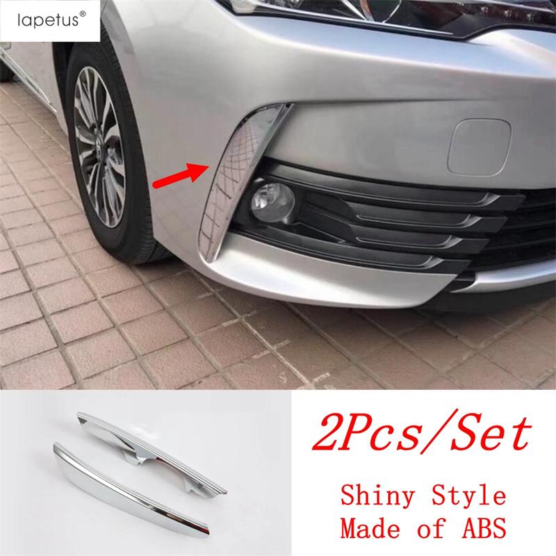Front Fog Lights Lamps Eyelid Eyebrow Strip Decoration Cover Trim For Toyota Corolla 2017 2018 ABS Chrome Accessories Exterior