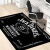 Black Jack Daniel's Whiskey Label Print Area Rug, Non Slip Soft Floor Mat for Bar Living Room Home Decoration Carpet