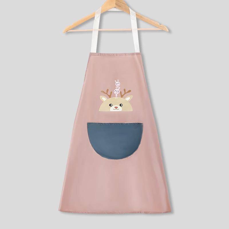 Waterproof & Oil-Proof Cute Kitchen Apron - Summer Thin, Hand-Wipable