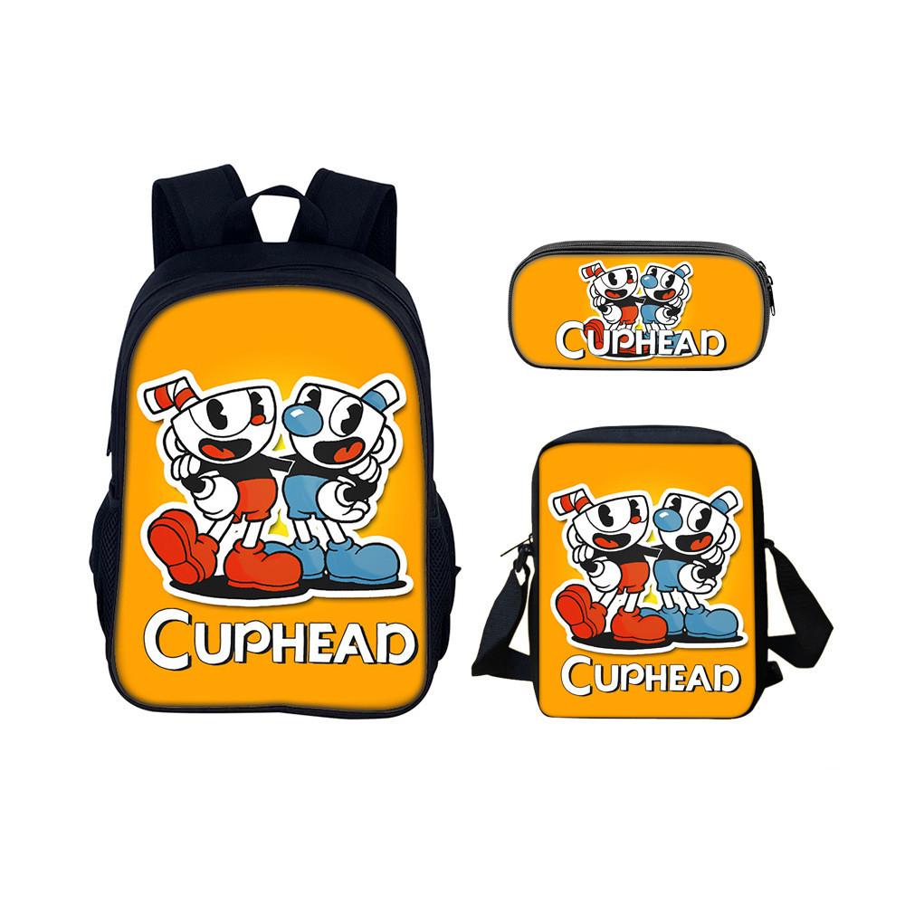

Cuphead Backpack Set For School And Travel With Nylon Construction And Multiple Compartments Style A