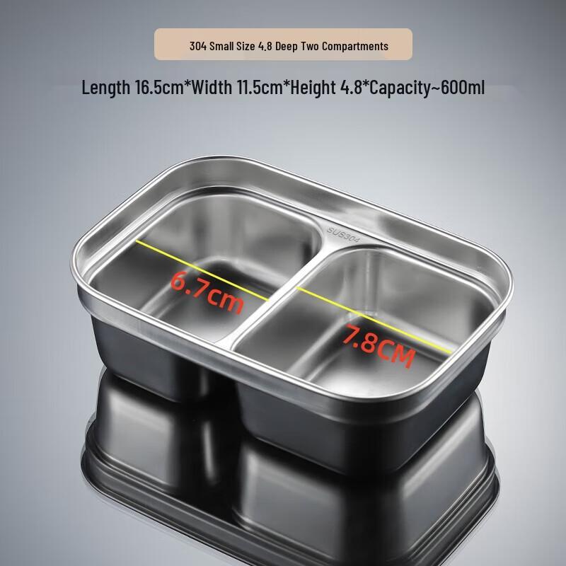 

Stainless Steel Two-Compartment Serving Plates