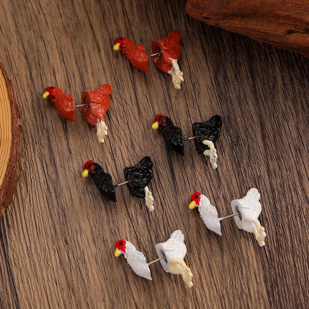 Kreatywna Osobowość Unikalna Nisza Zwierzęta Wiejskie Chiński Zodiak Kolczyki Kura Matka Kurczak Dla Kobiet