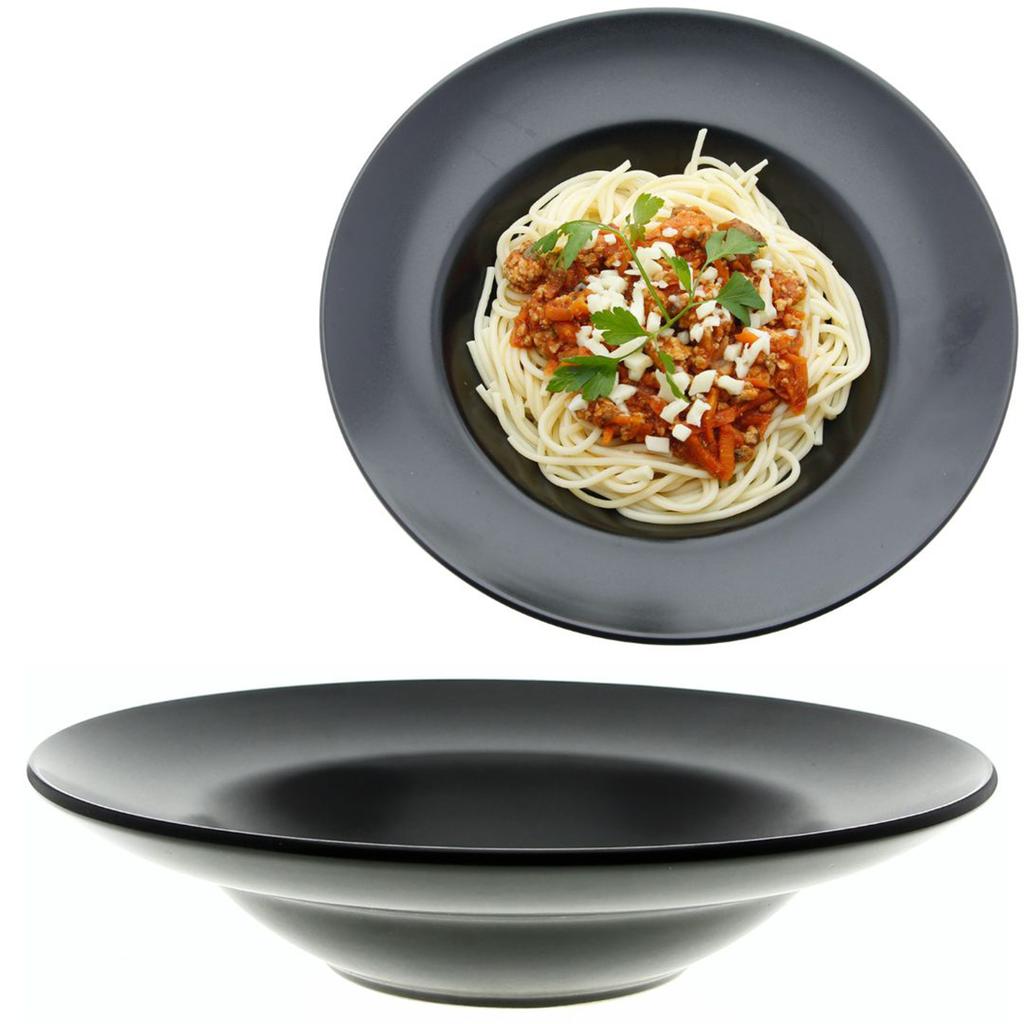 Deep Soup Plate Dinner Plate For Pasta Black 24 Cm