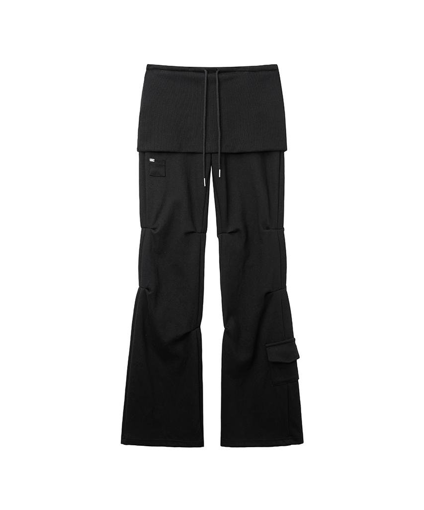 Lense Bootcut Skirt Pants Black