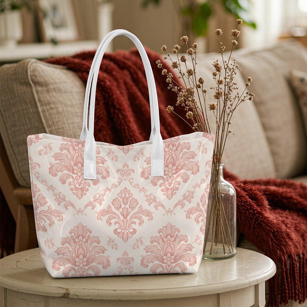 Elegant Floral Pattern Casual Tote Bag Ladies Daily Shoulder Handbag for Outdoor Shopping