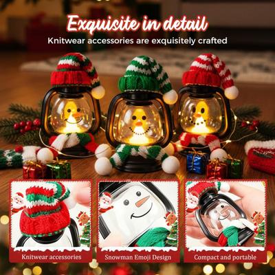 Mini Linterna de Muñeco de Nieve con Sombreros y Bufandas Velas LED Parpadeantes Navideñas de Invierno Pequeño Centro de Mesa de Muñeco de Nieve para Recuerdos de Fiesta