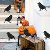 Haunting Halloween Crow Realistic Feathered Corbie Decoration for Theme Parties Simulated Black Bird Shape Adorment