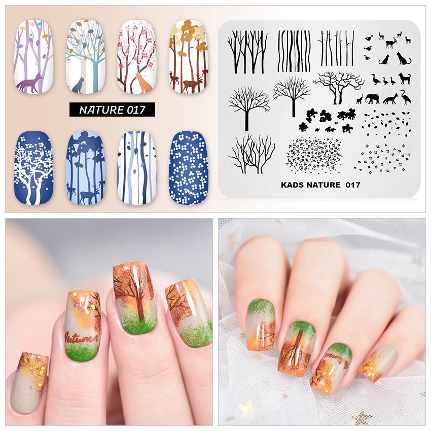 kads Nail Art Stamping Plates 63 Designs Nature Series Nail Template Stencil Plates for Nail Salon