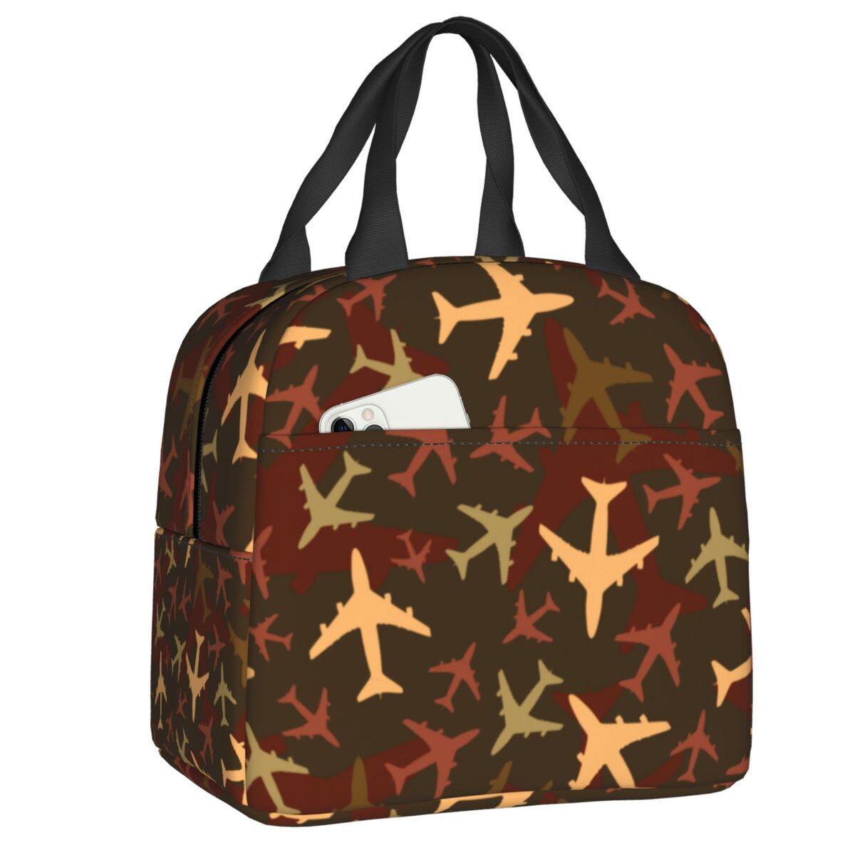 Custom Born To Fly Captain Stripes Flight Pilot Thermal Insulated Lunch Bag Aviation Aviator Airplane Resuable Lunch Food Box 22x20x13cm
