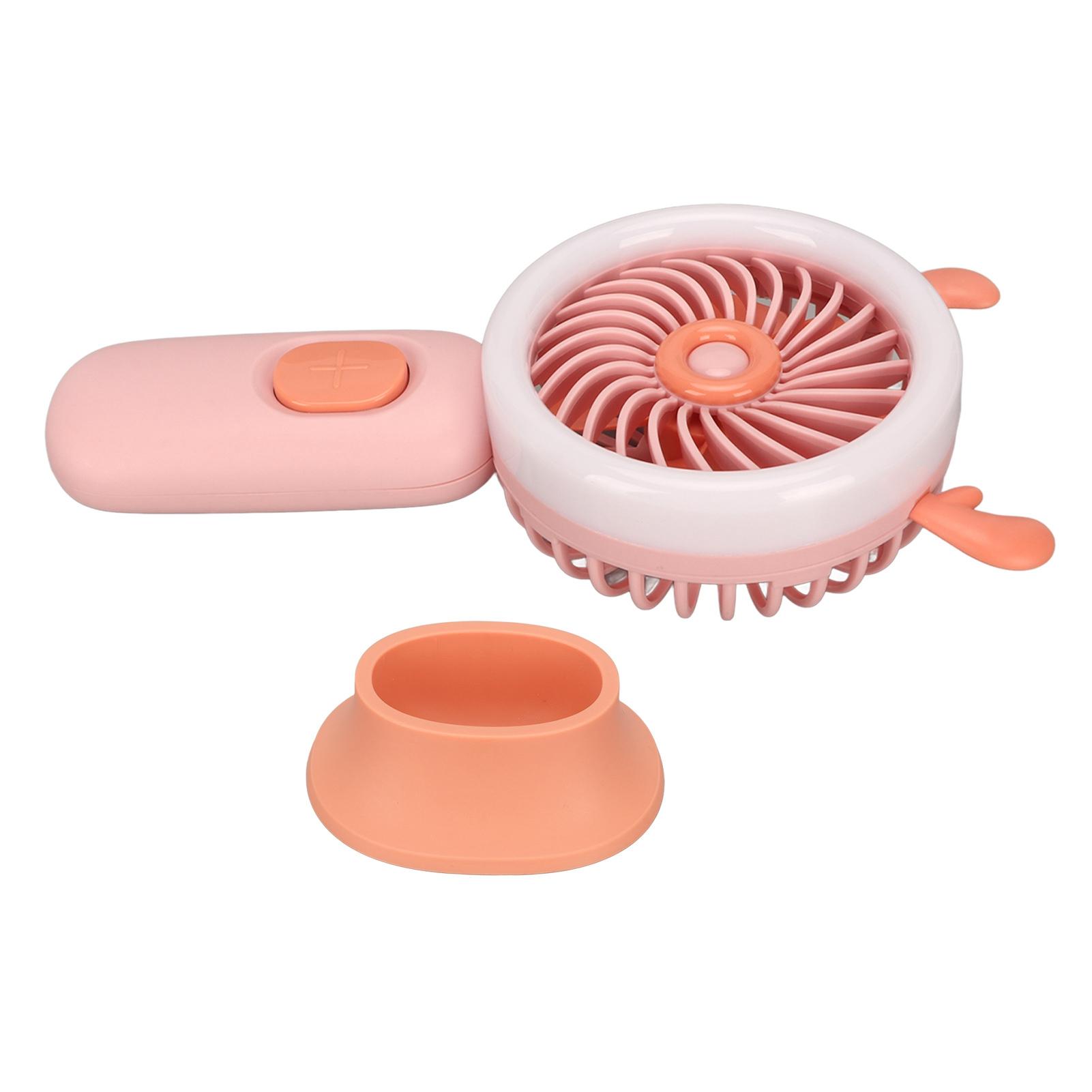 

Портативный ручной вентилятор в форме оленьих ушей, три скорости, USB-зарядка, настольный небольшой вентилятор с функцией Ambient розовый