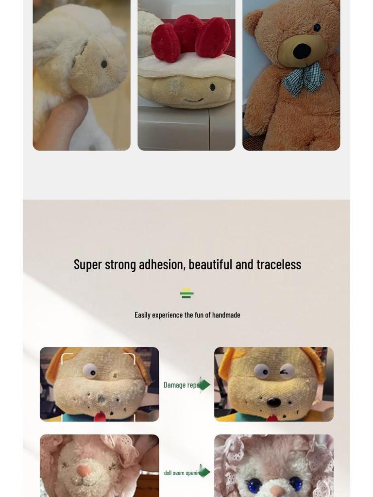 Super Sticky Quick-Drying Fabric Glue for Handmade Dolls and Eyes