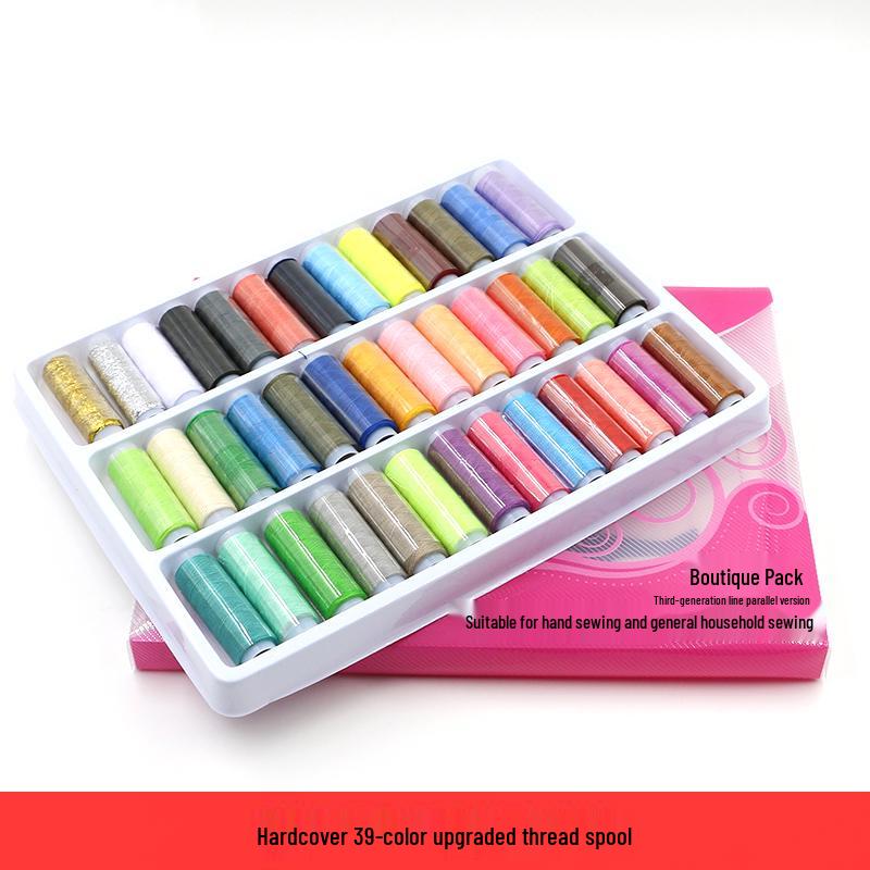 402 Polyester Black & White Sewing Thread Set: Small Roll for Machine & Hand Sewing, Needle & Thread for Household & Clothes Use.