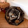 Gear Wolf  pattern, automatic folding umbrella, portable and foldable design, 8 ribs, a Christmas or birthday gift.