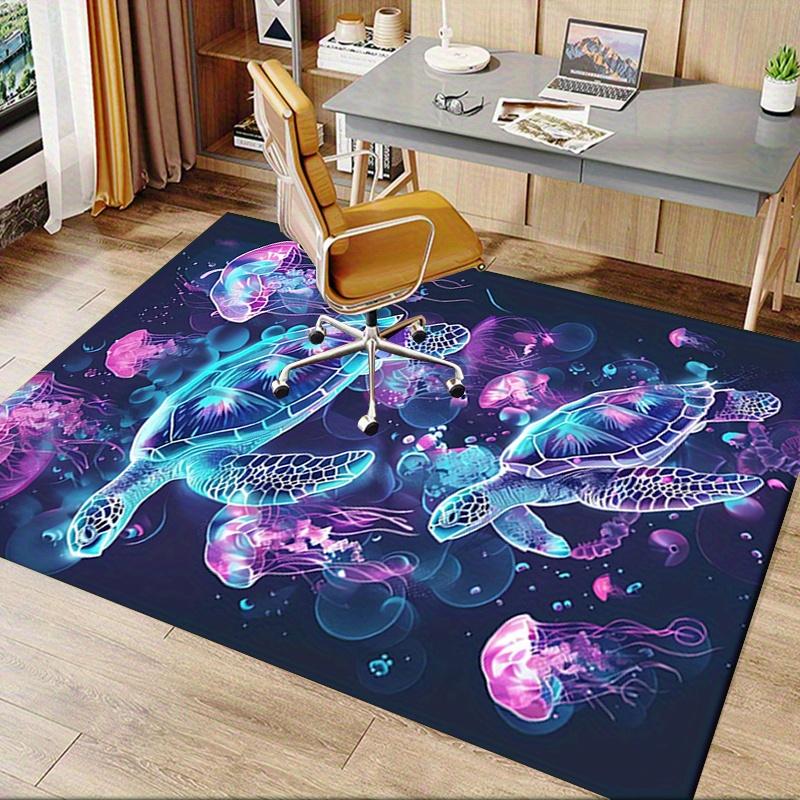 1pc Sea turtles,Jellyfish,Underwater Office Carpet Soft Polyester Entrance Carpet Washable Non slip