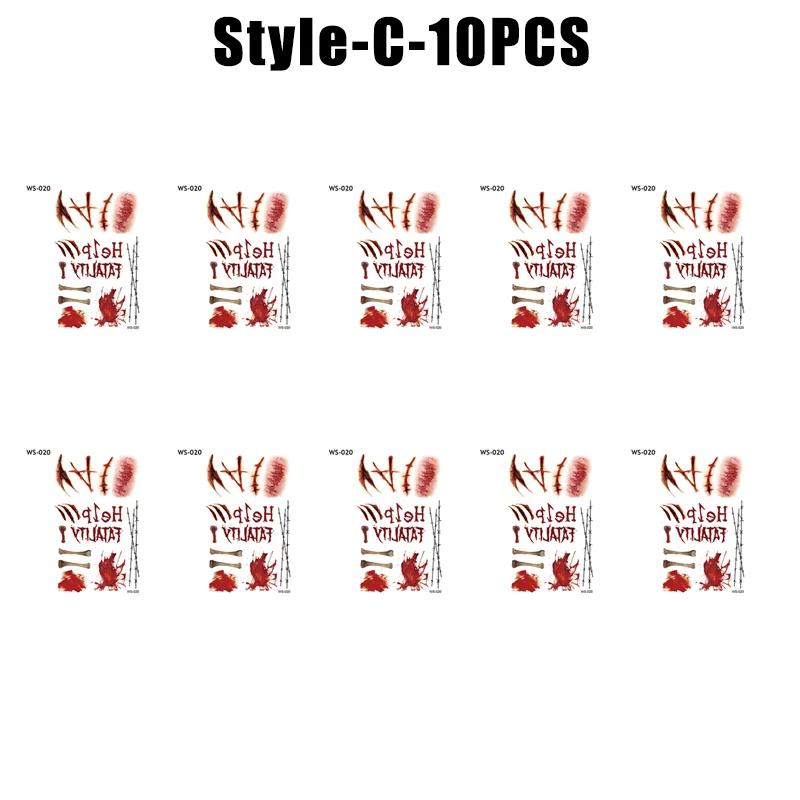 Halloween Waterproof Temporary Tattoo Stickers Sexy Bloody Makeup Zombie Scar Tattoo Decoration Wound Horror Blood Sticker