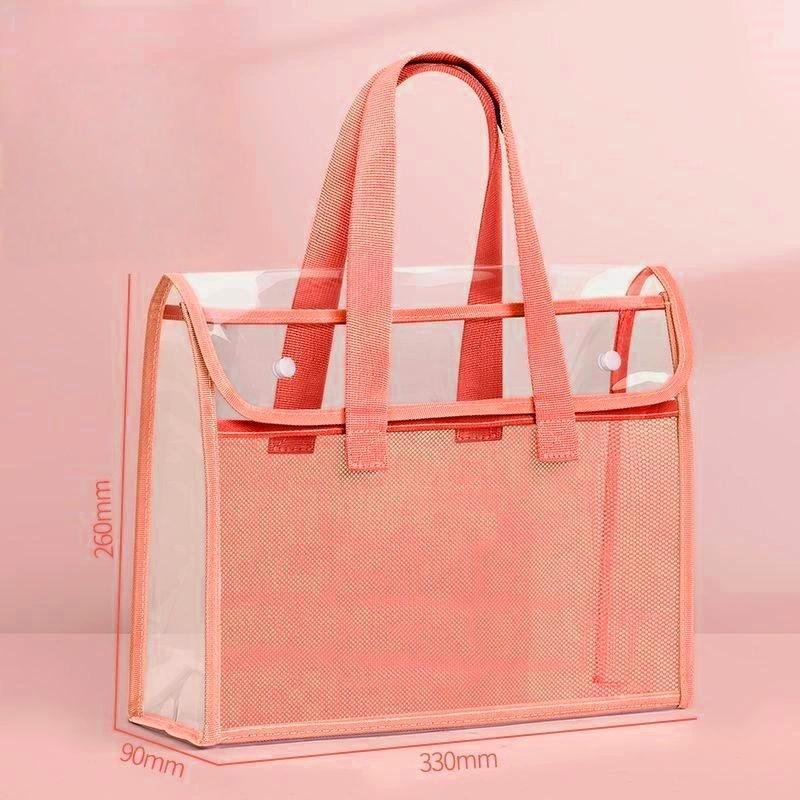 Прозрачная сетчатая сумка-тоут Сумка для хранения книг и канцелярских принадлежностей для студентов Легкая и вместительная сумка для хранения книг и материалов оранжевый 3790₽