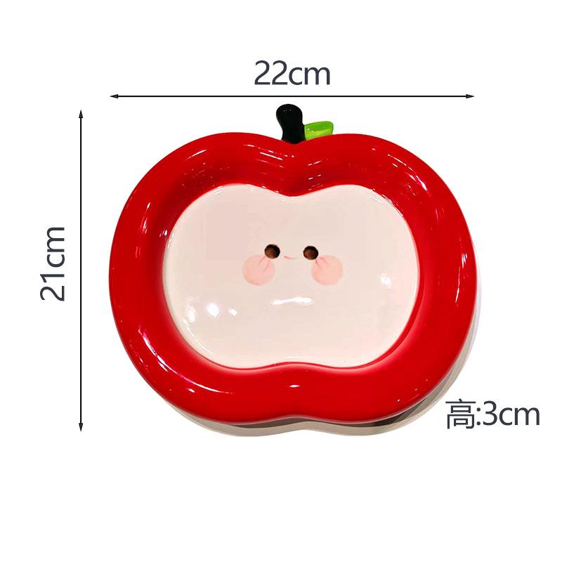 Prato Maçã, Bandeja de Armazenamento de Joias de Cerâmica de Alto Valor e Fofa, Bandeja de Aromaterapia, Bandeja de Sobremesa de Alto Nível.