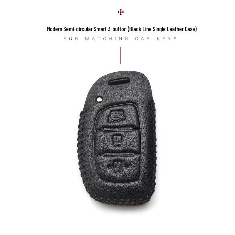 Hyundai Genuine Leather Key Case for Santa Fe, ix35, Mistra, Elantra, Reina, Veloster, Sonata