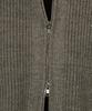 NODU Essential V-Neck Knit Zip-Up Cardigan [Dark Beige]