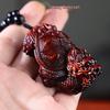 Rosewood Carved Pixiu Ornament: Gourd & Dragon Turtle Handicraft