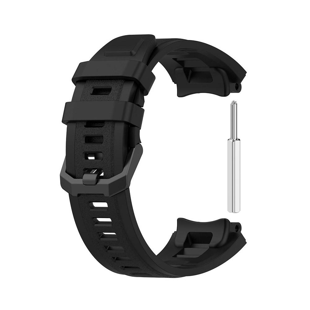 Silikon Svart Rem for AMAZFIT T-Rex 2 Erstatning Mann Justerbar Sportsreim med Fjerningsverktøy for Amazfit T Rex 2