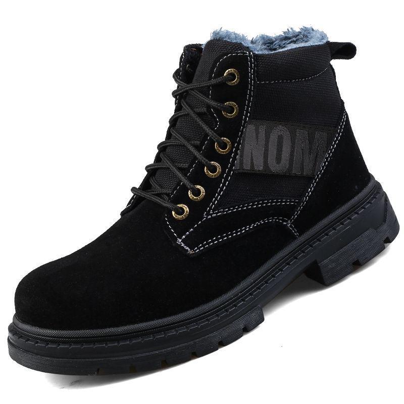 Men s Winter High-Top Steel Toe Work Boots Anti-Smash Puncture Resistant Suede for Construction Welding 3639₽