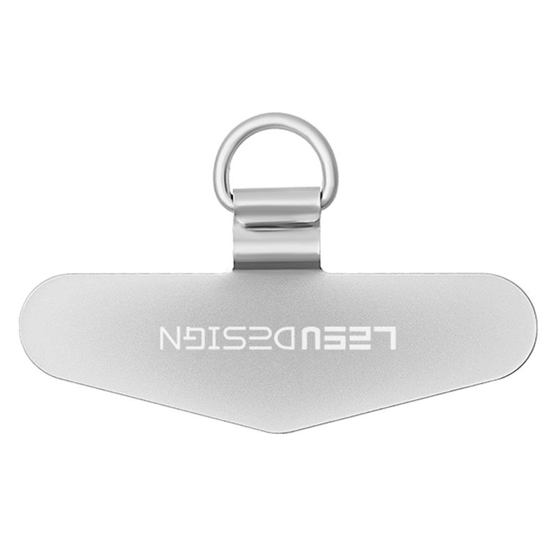 LEEU DESIGN Cordão para Celular Aba de Fixação Patch de Metal com Fivela