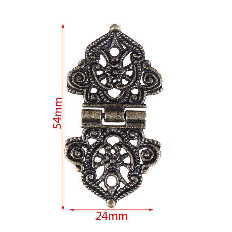 5Pcs Antique Decorative Hinges Bronze Engraving Design Box Hinges Jewelry Box Hardware DIY Box Metal Hinges for Wooden Cases