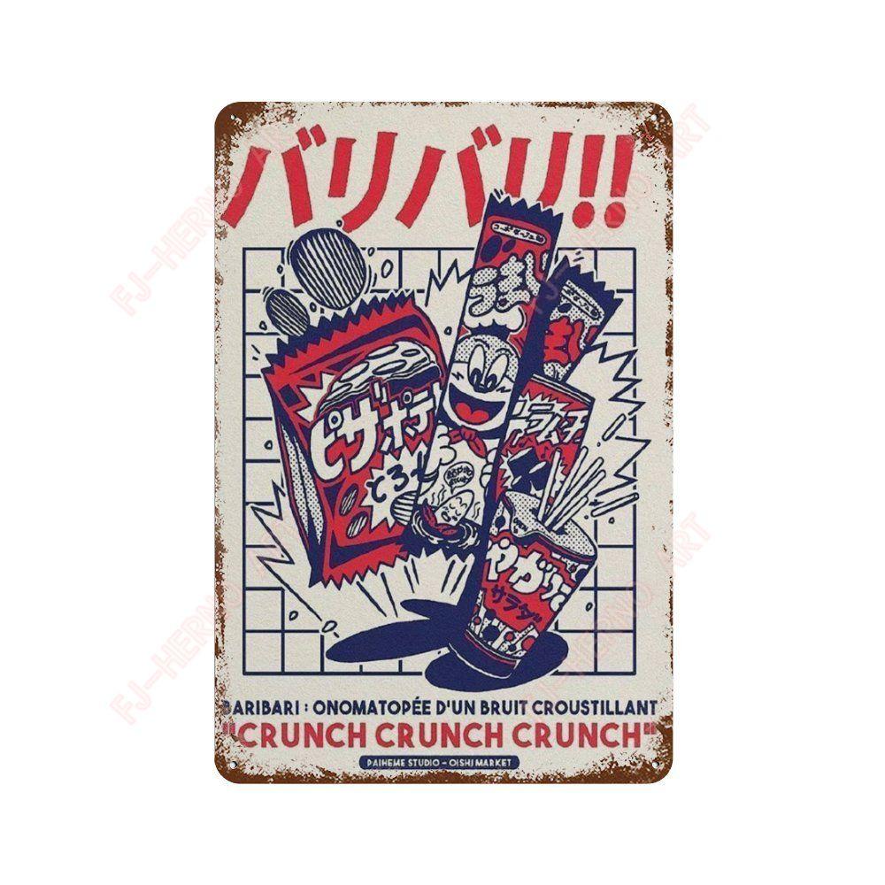Vintage Japanese Cuisine Sushi Metal Tin Sign Plaque Decorative Plates for Garage Club Man Cave Bar Home Hotel Cafe Wall Decor