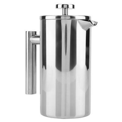 Çaydanlıklı Paslanmaz Çelik French Press Kahve Makinesi, Kahve Dükkanı veya Ev, Ofis İçin Çift Cidarlı Filtreli, (800ml)