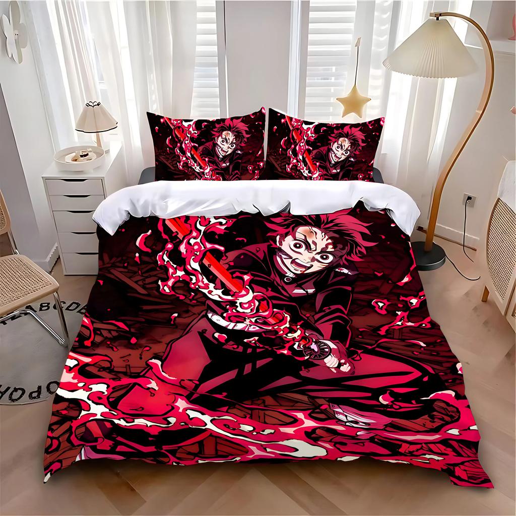 Dziecięca poszwa na kołdrę poszewka na poduszkę Hot S-SlayerS Zestaw pościeli Dekoracja sypialni dla dorosłych chłopców i dziewcząt Pojedynczy Podwójny Duży rozmiar D-DemonS