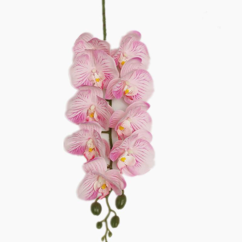 5pc Artificial Phalaenopsis Orchid 9 Heads Soft Latex Butterfly Orchid Flower Branch for Wedding Floral Decoration