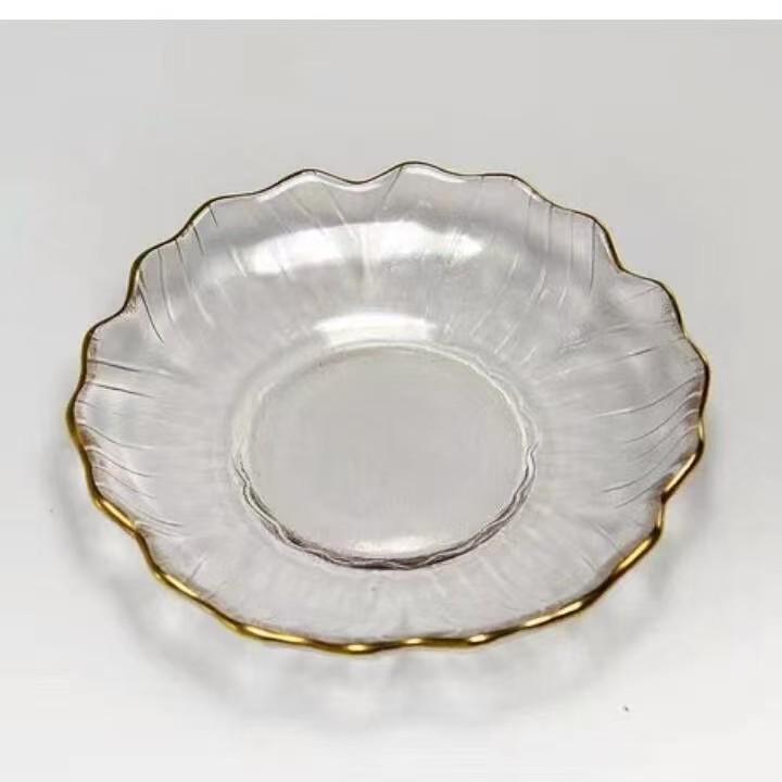 Japanese Crystal Glass Kung Fu Tea Cup with Gold Painting - Small Tasting Bowl