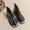 Autumn Platform Big Head Leather Boots Dress Casual Shoes Large Size Zipper Short Boots High Top Leather Shoes Punk Men's Shoes
