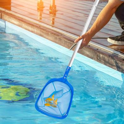Red de limpieza de hojas para piscinas, malla ultrafina con 4 secciones de postes de aluminio, red de limpieza de piscinas desmontable y fácil de usar, recogedor de hojas