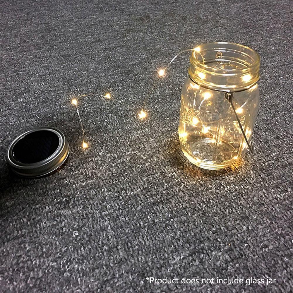 10/20 LED Solar Lichterkette Einmachglas Solaraufladung Garten Außen Hochzeitsfeier Dekoration Lichterkette