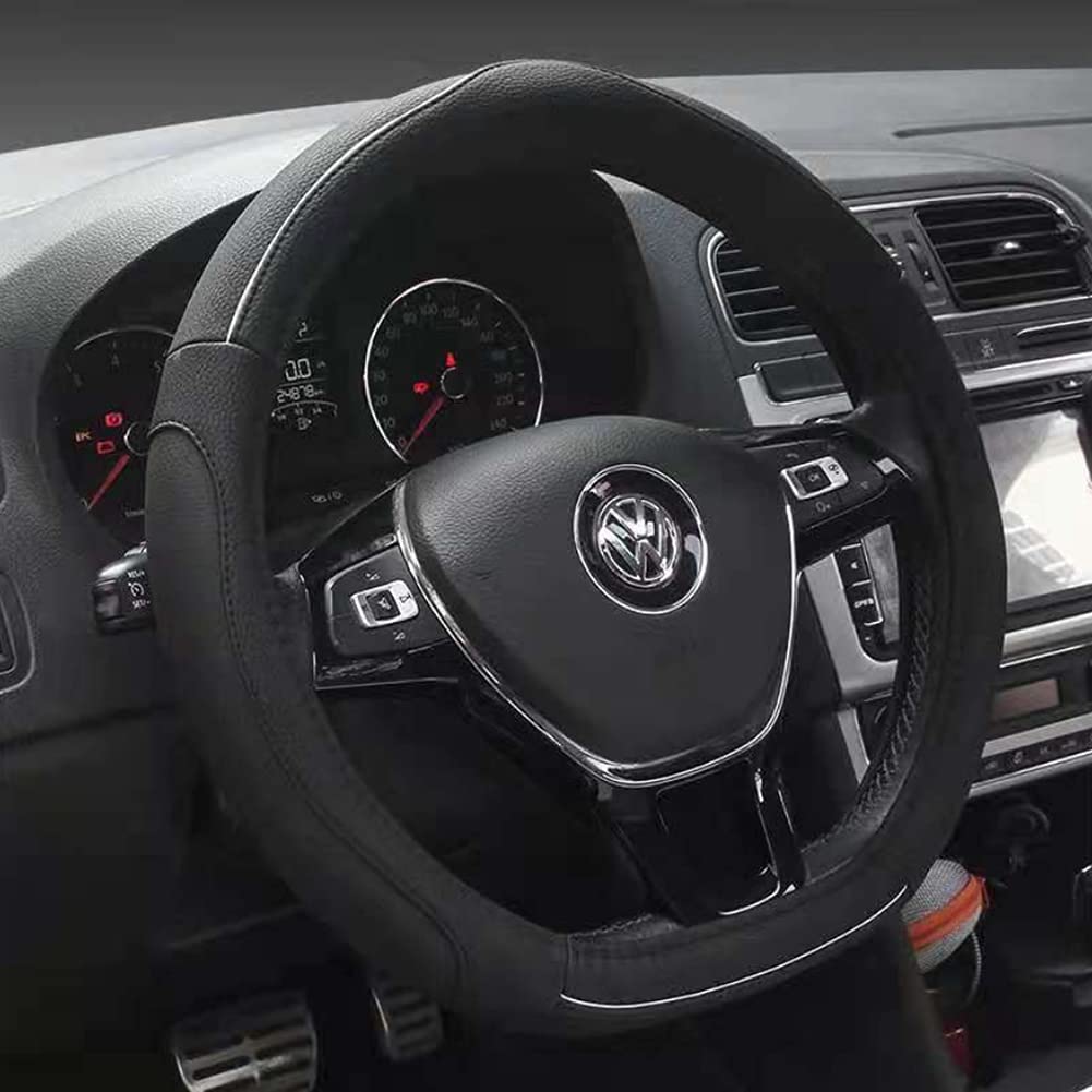 

TATACLEA Steering Wheel Cover for Kei Comfortable to the Compatible with Multiple Universal Interior Stylish Rubber Inner 38cm Cars, D-Shaped,