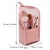 Portable Women Makeup Brush Travel Stand Up Case Multifunctional Mesh Makeup Organizer Zipper Cosmetic Bag