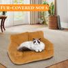 Plush Fabric Miniature Sofa Cushion for Small Pets Soft Stuffed Couch Style Bed for Dogs Cats Rabbits Indoor Use Washable Design