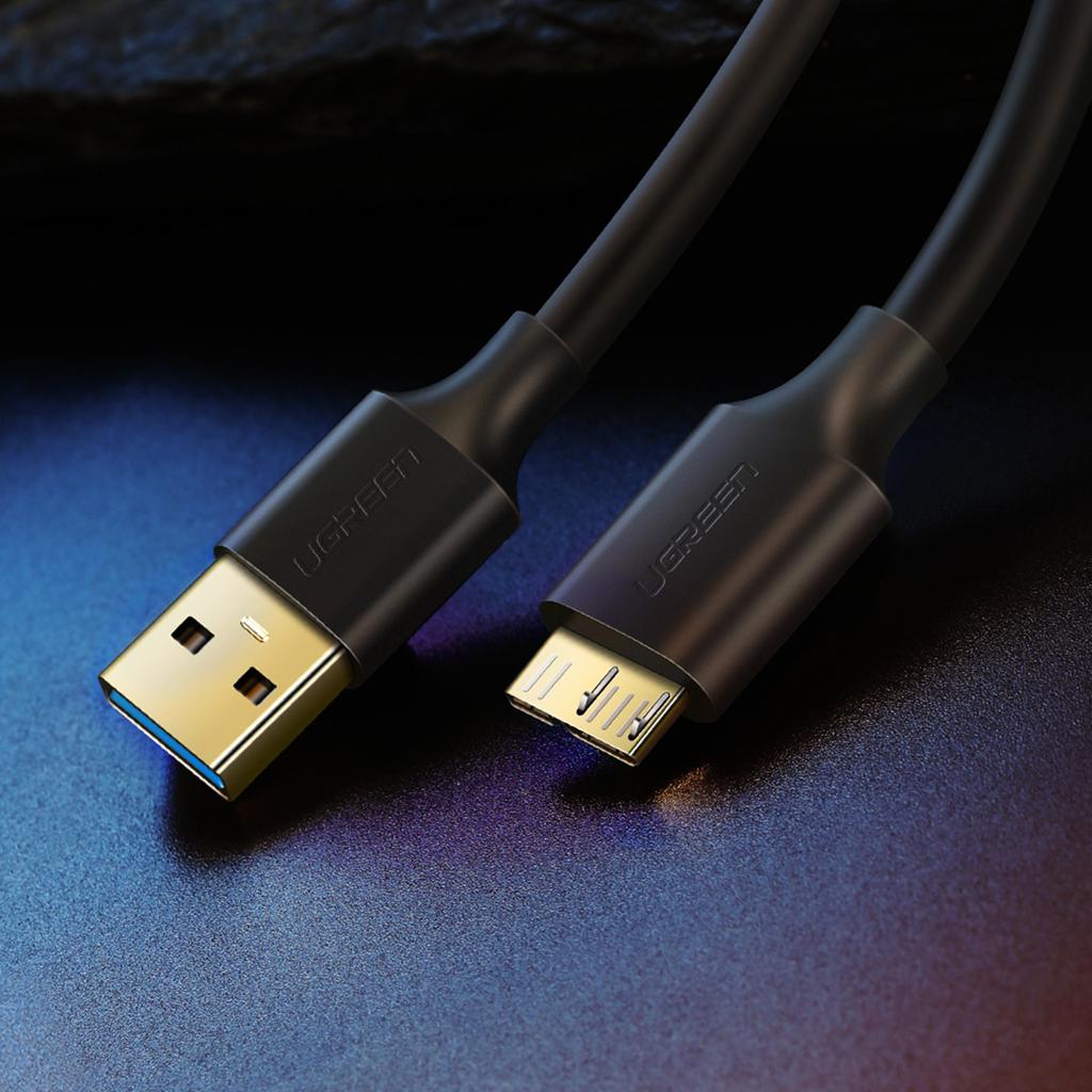 Ugreen US130 High-Speed USB-A 3.0 to Micro USB-B Cable, 2m Black