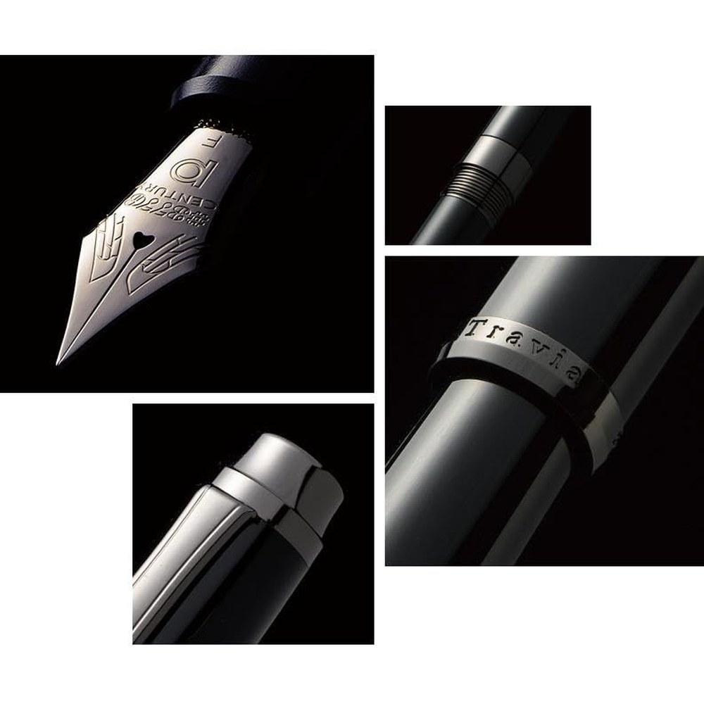 Platinum #3776 Century Travia Limited Edition Fountain Pen Onyx Black 14K Medium Nib