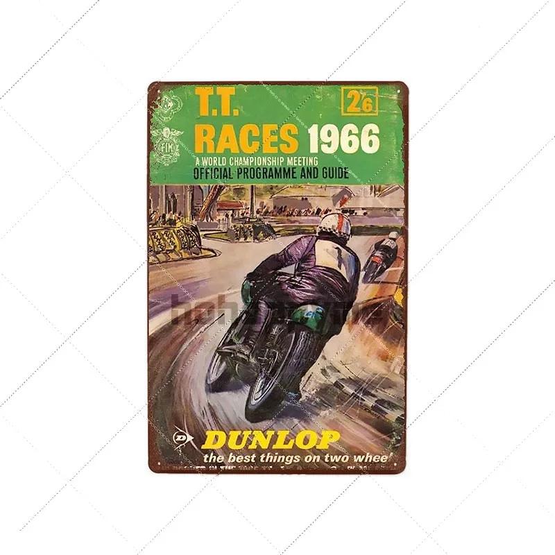 TT Isle Of Man Metal Poster Retro Vintage Tin Signs Motorcycle Races Plaque Wall Plate Pub Bar Garage Home Decor 20x30cm